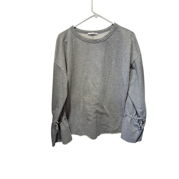 Zara Trafaluc Tops - Zara Trafaluc Crewneck Sweatshirt with Drawstring Bell Sleeve Cuffs Size S